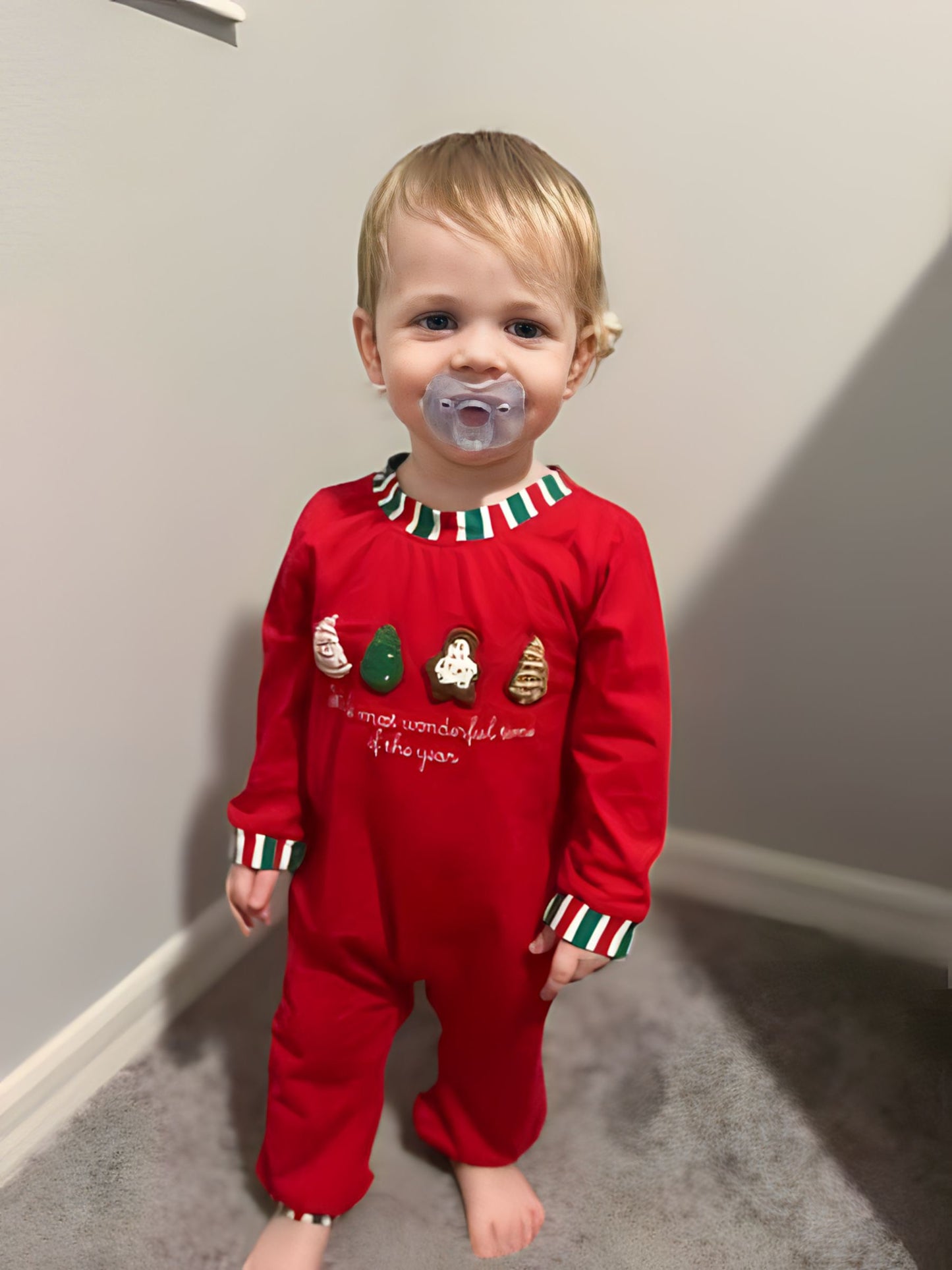 Tree Cake French Knot Collection Boy Romper (RTS)