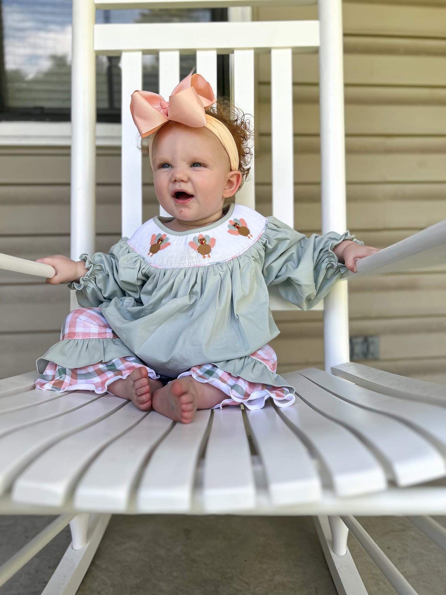Gingham Turkeys Girls Pants (RTS)