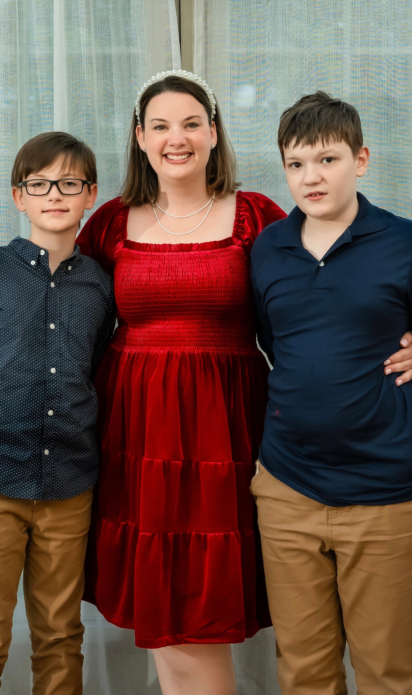 Velvet and Pearls Dress for Mom (RTS)