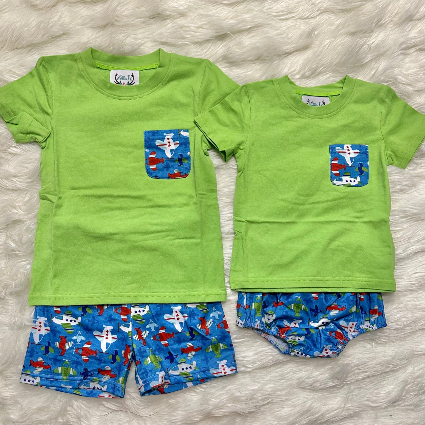 Basic Pocket Tee Set - Airplane (RTS)