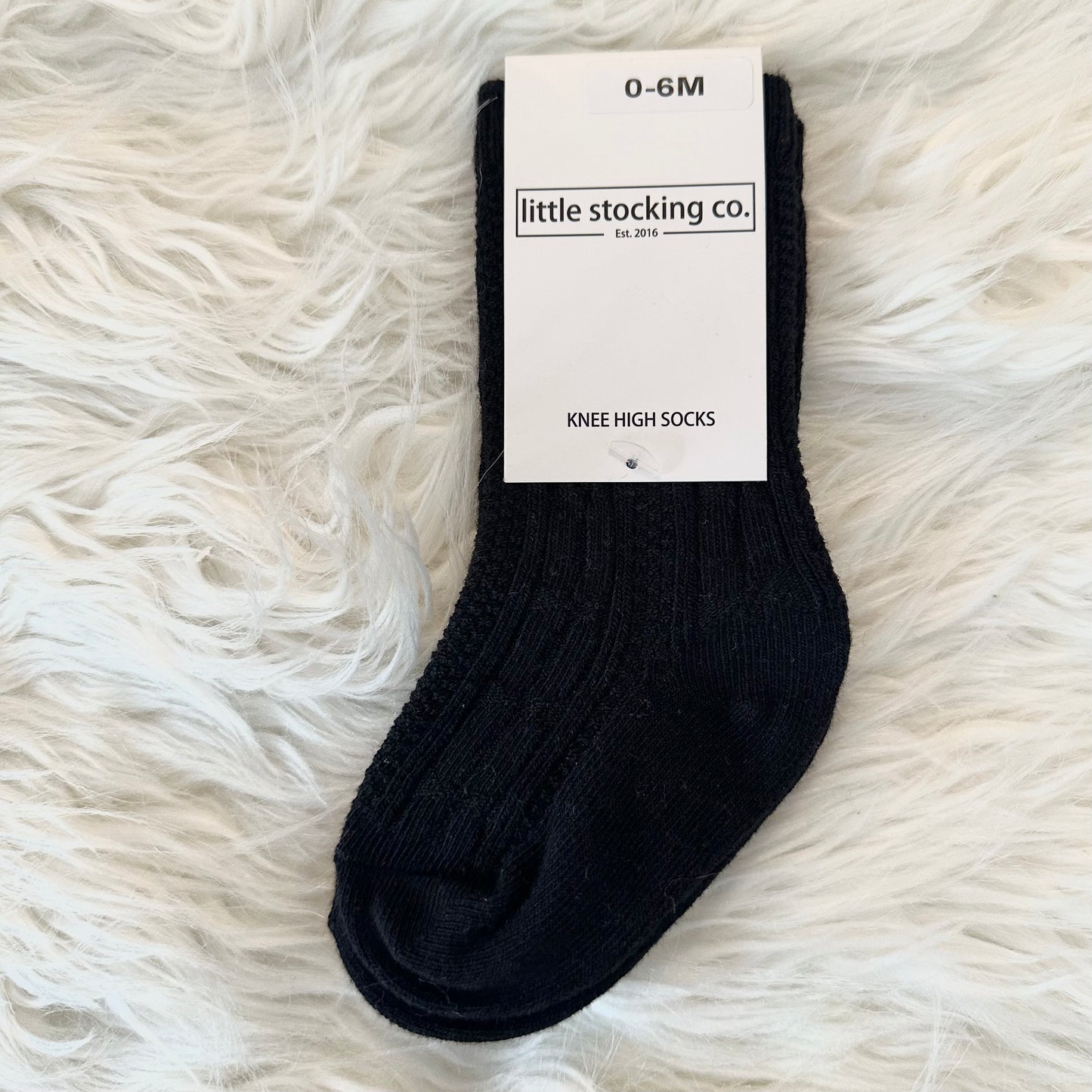 LSC Black Cable Knit Knee High Socks (RTS)