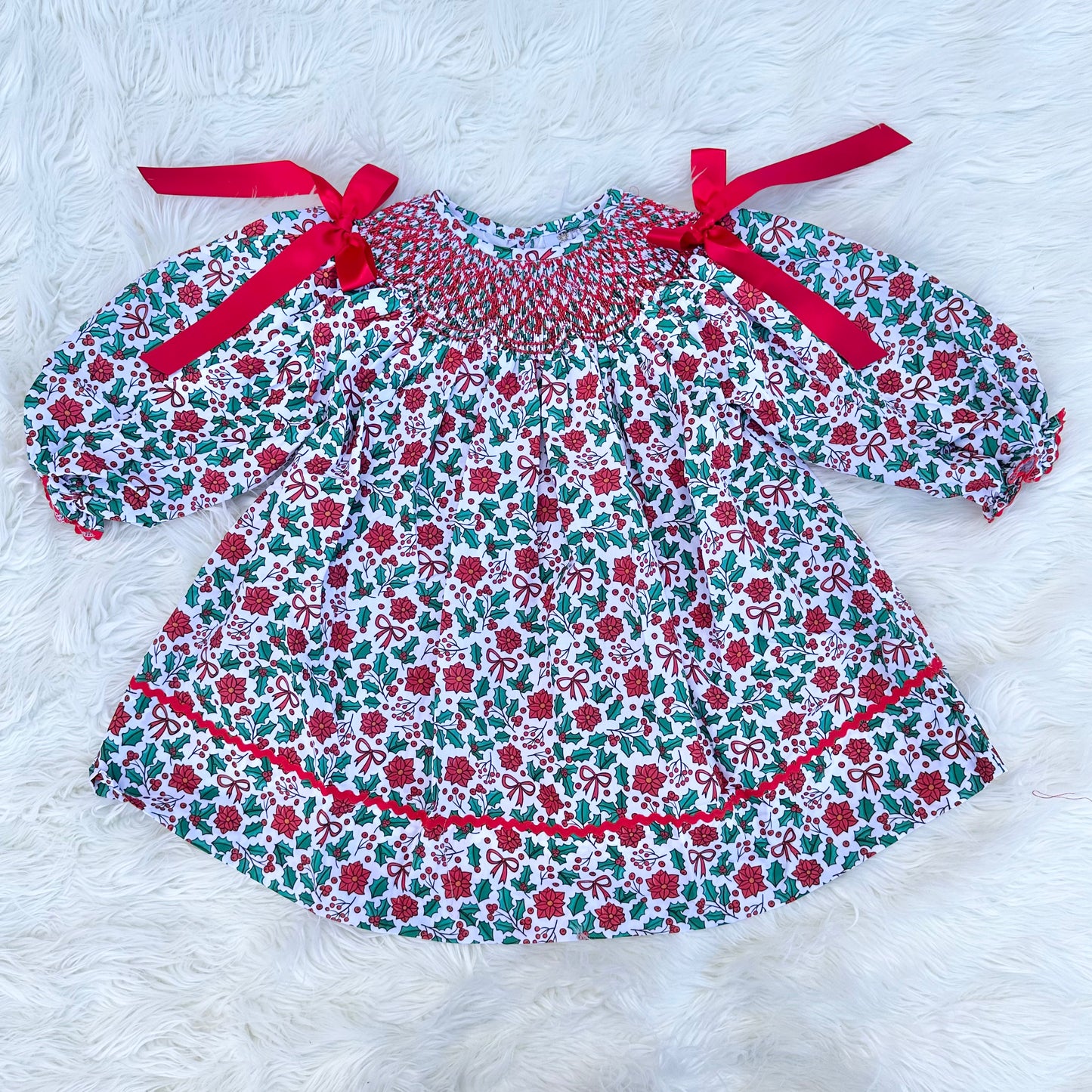 Holly and Bows Dress (RTS)