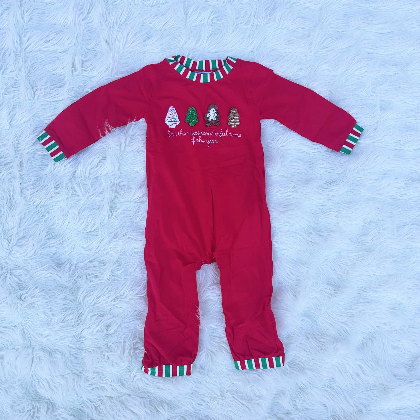 Tree Cake French Knot Collection Boy Romper (RTS)