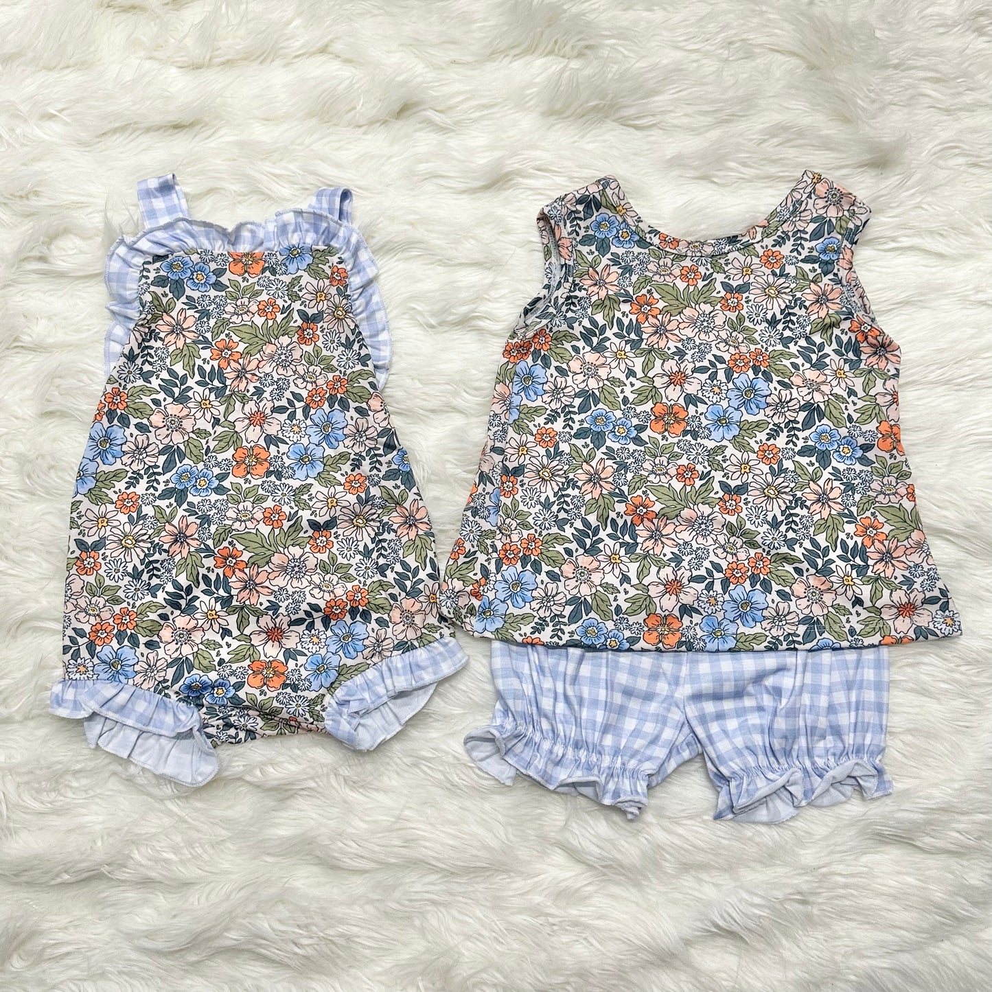 Floral and Blue Gingham (RTS)
