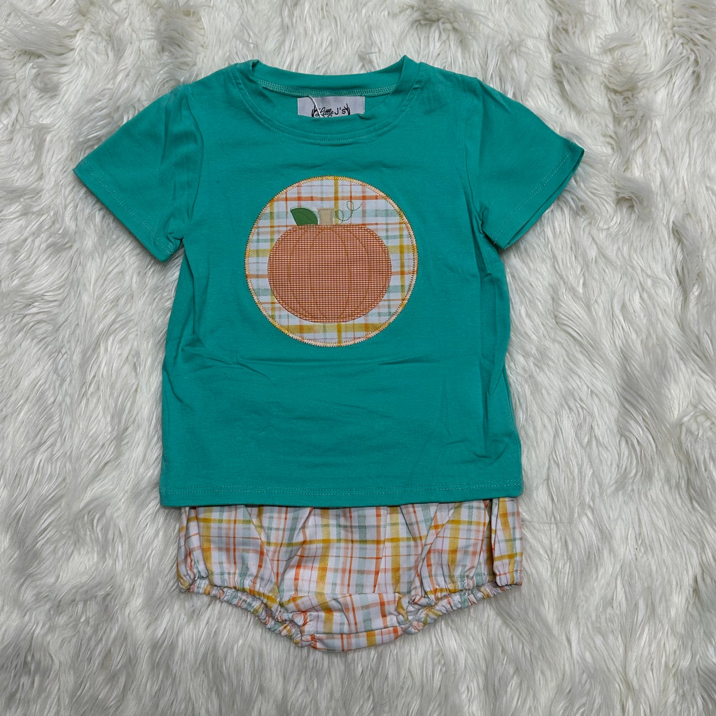 Plaid Pumpkin Boys Diaper Set (RTS)