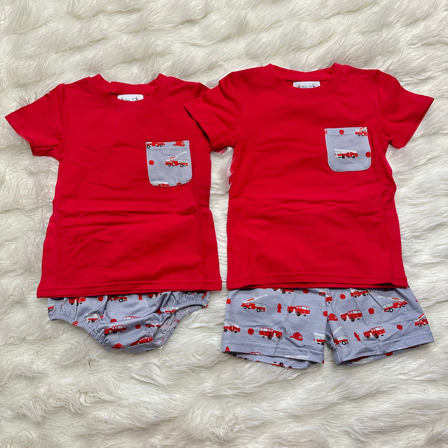 Lawson’s Basic Pocket Tee Set - Firetruck (RTS)