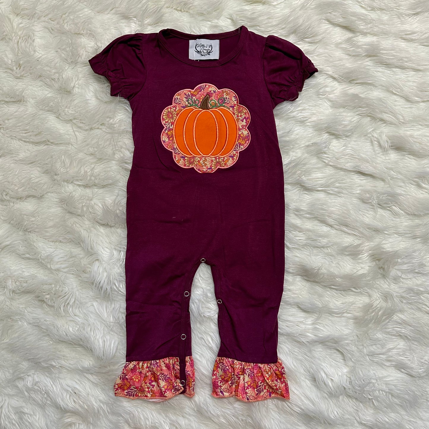 Burgundy Floral Pumpkin (RTS)