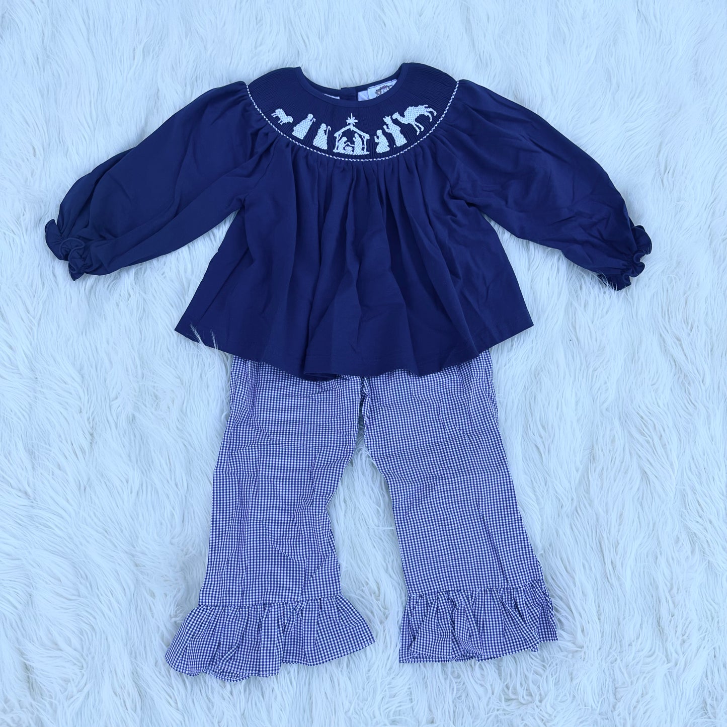 Away In A Manger Smock Collection Girl Set (RTS)