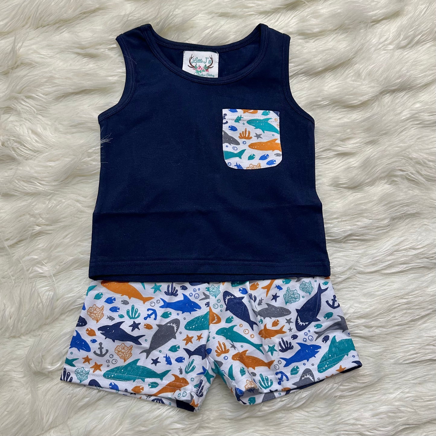 Boys Pocket Tank Set - Navy Shark (RTS)