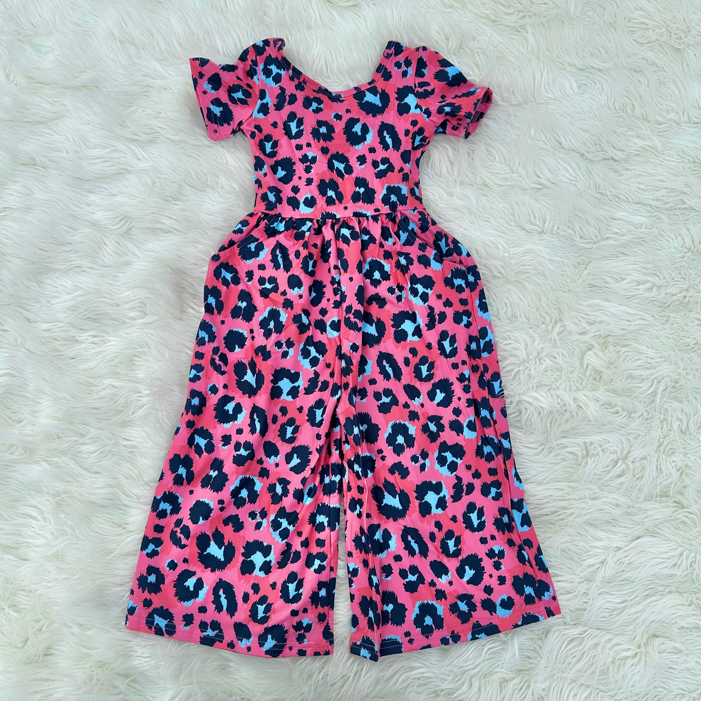 Leopard Print Wide Legged Romper (RTS)