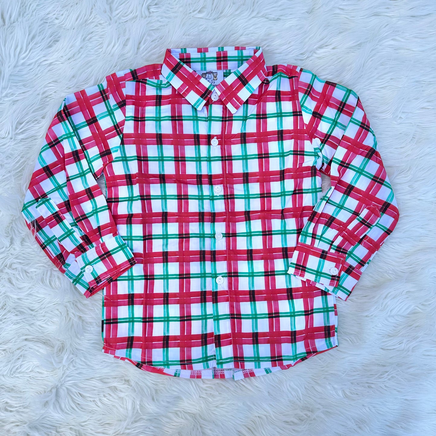 Plaid Christmas Gift Collection Boys Button Up (RTS)