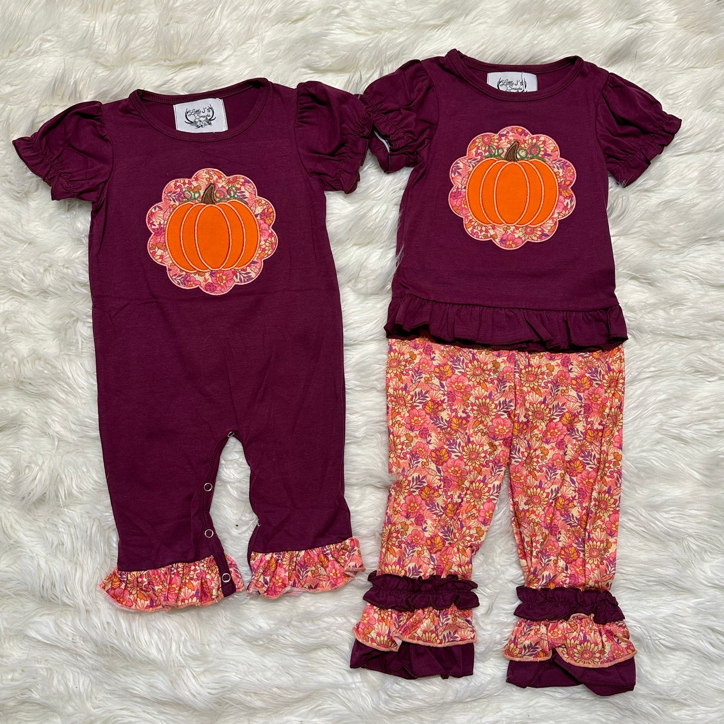 Burgundy Floral Pumpkin (RTS)