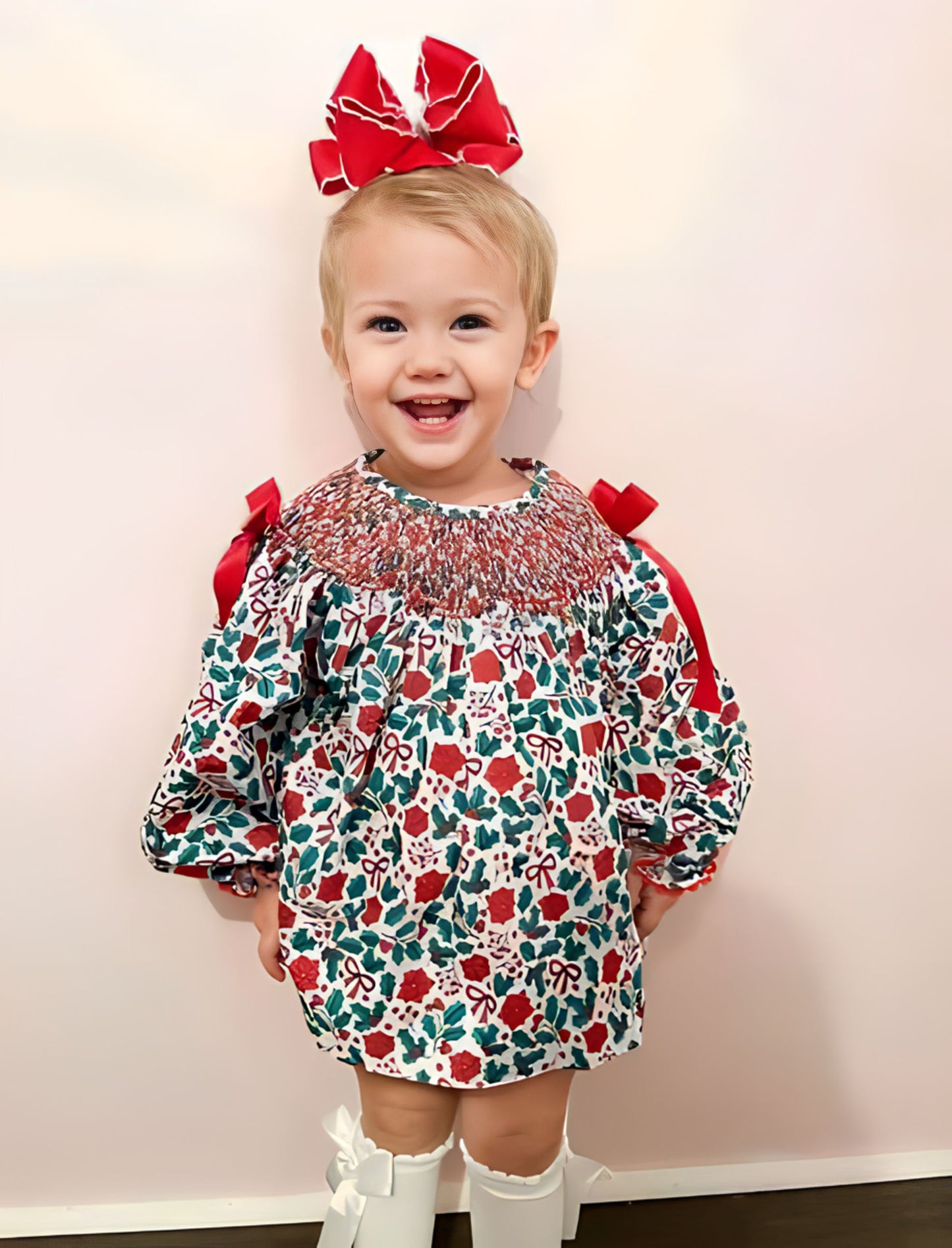 Holly and Bows Bloomer Set (RTS)