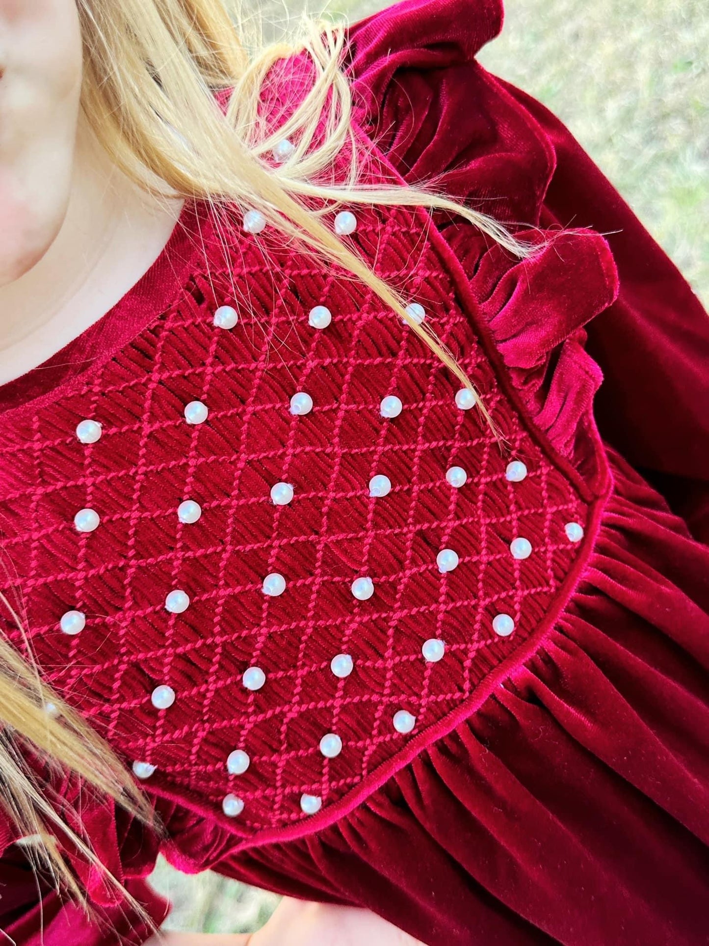 Velvet and Pearls Dress (RTS)