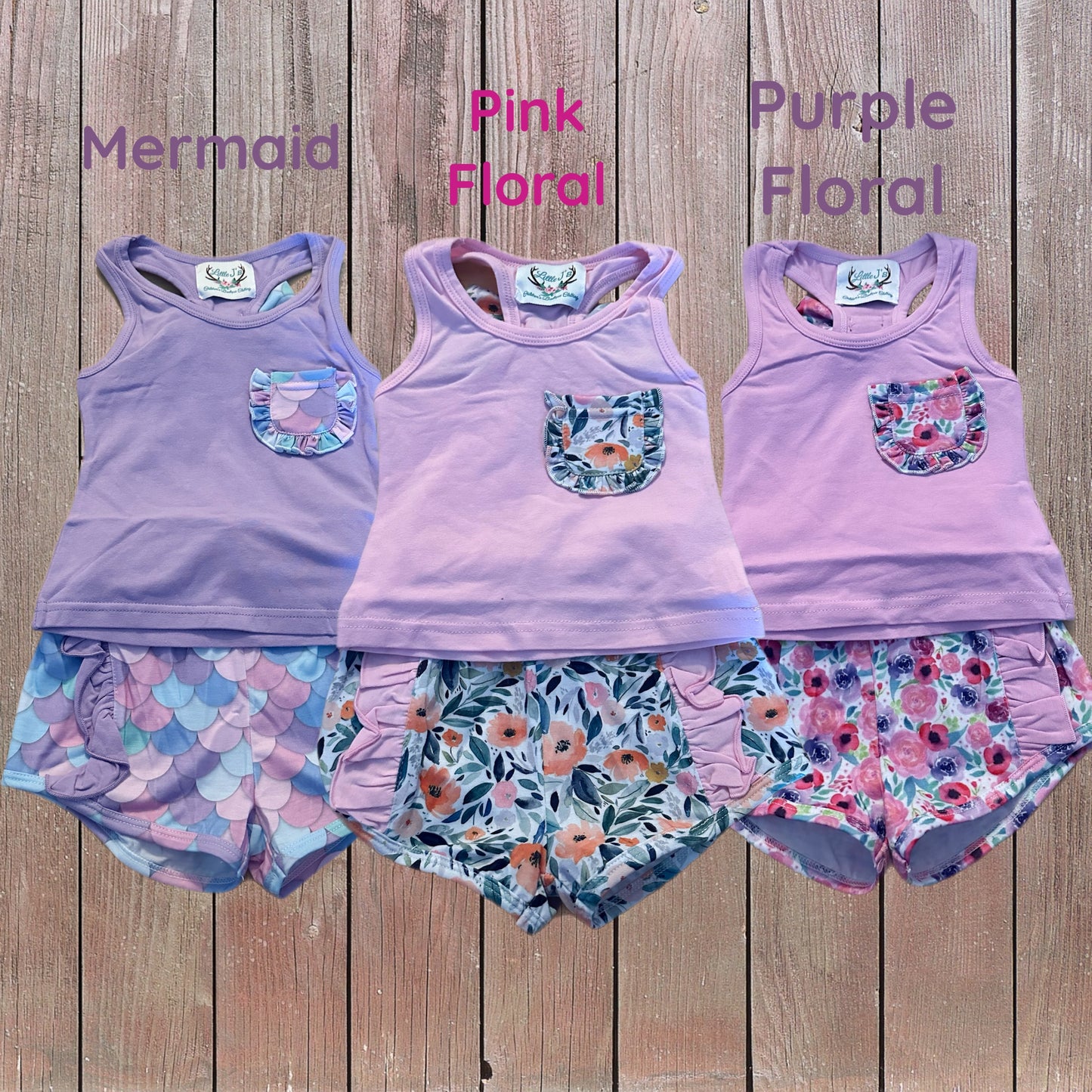 Girls Bow Back Pocket Tee Set (RTS)