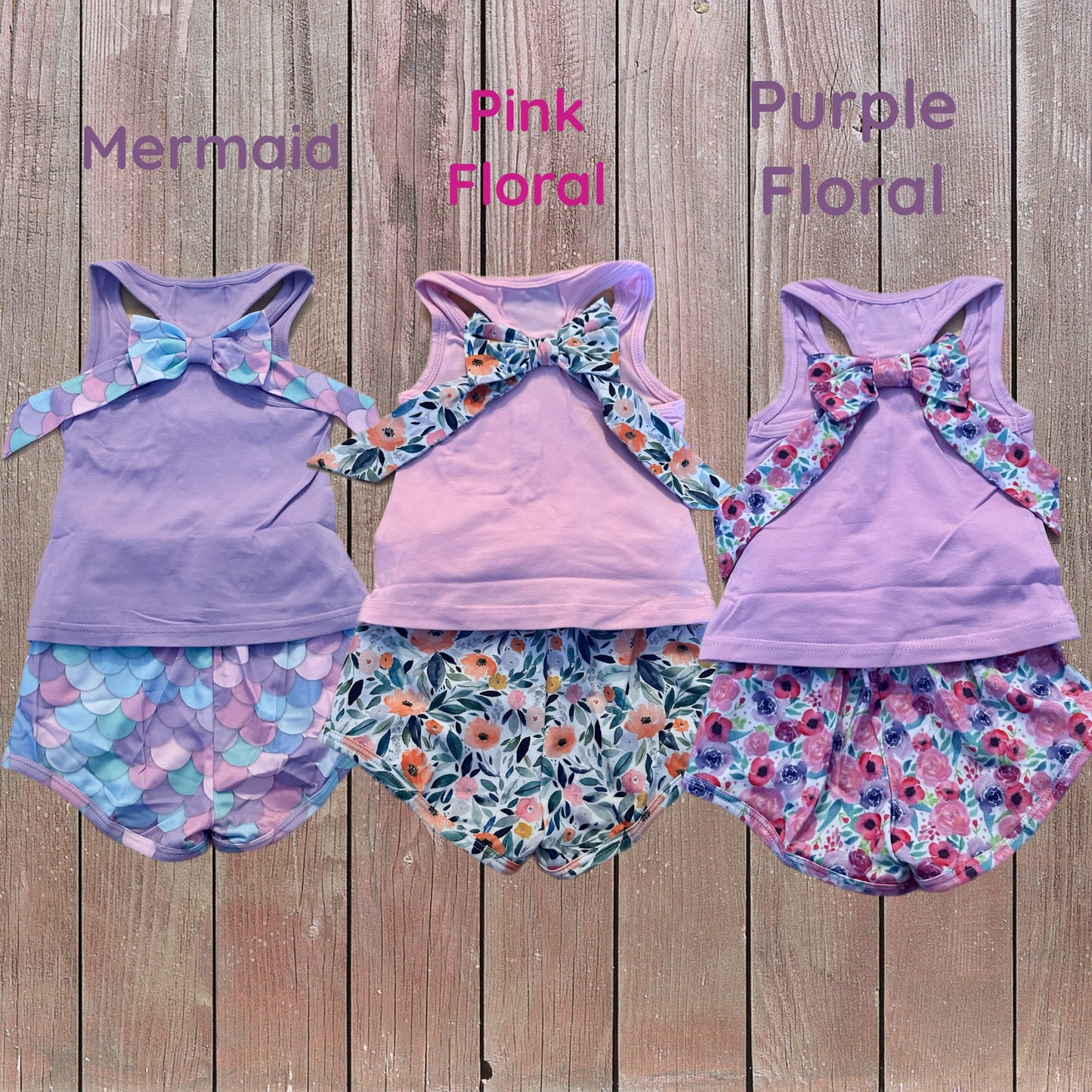 Girls Bow Back Pocket Tee Set (RTS)