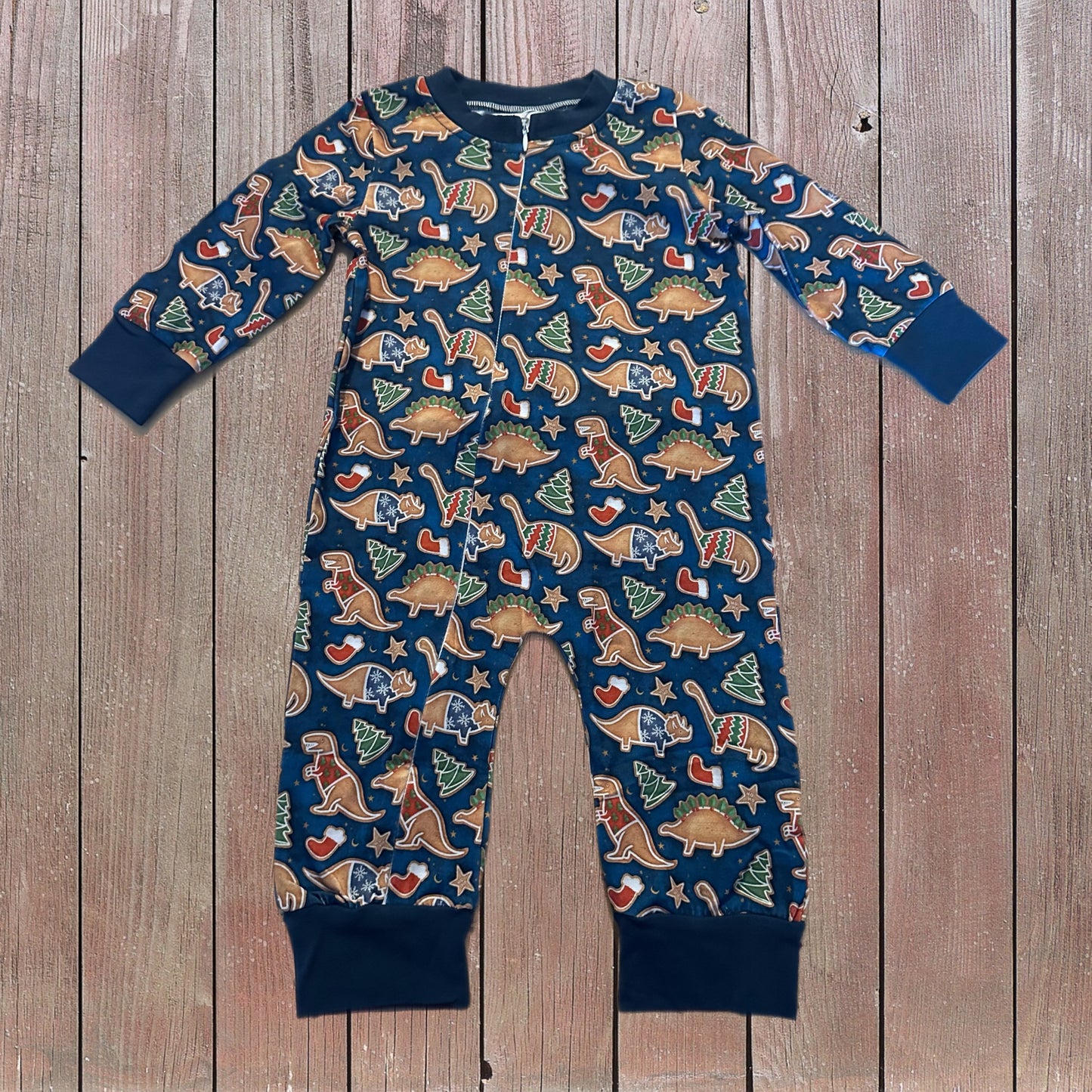 Christmas Dino Zippie 6-9M (RTS)