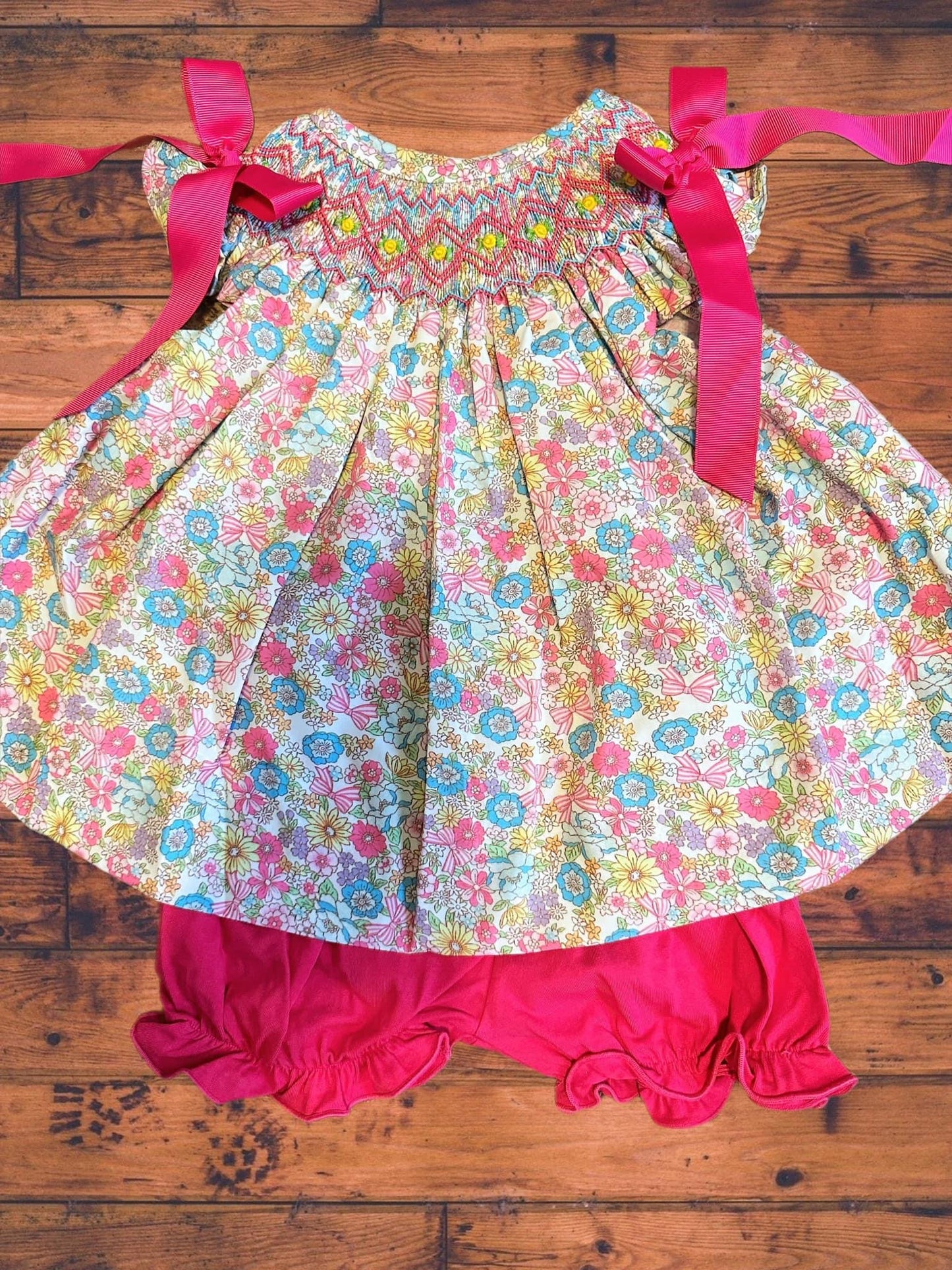 Florals & Bows Bloomer Short Set (RTS)