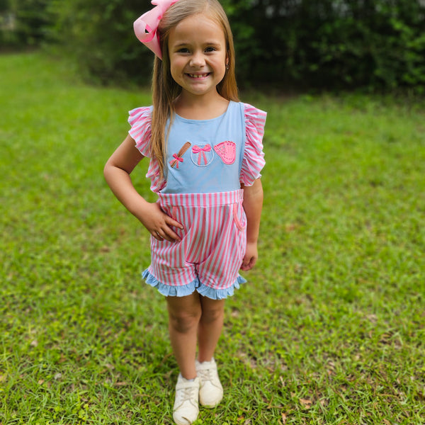 Play Ball Romper - Girl (RTS)