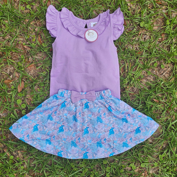 Watercolor Princess Skort Set - Purple (RTS)