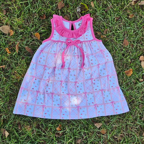Pink Patchwork Floral & Bows Dress (RTS)