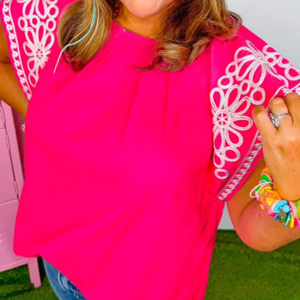Women's Pink Flower Shirt (RTS)