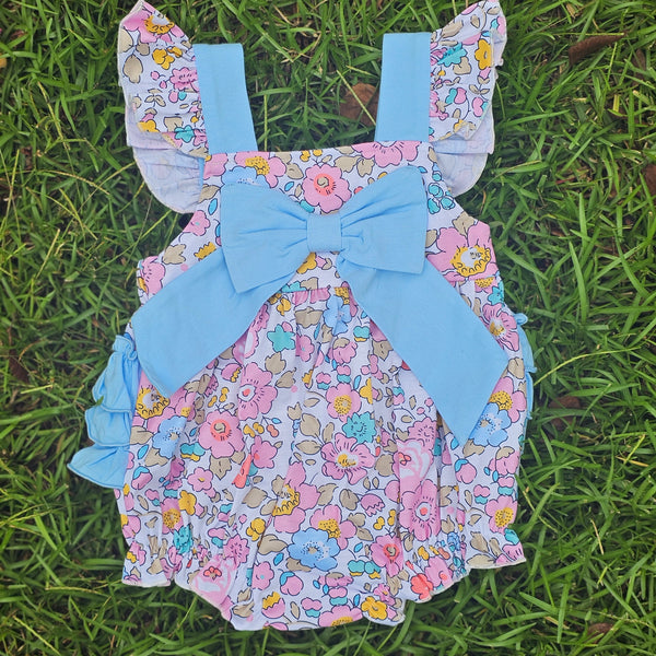 Maddie Grace's Floral & Stripes - Girl Bubble (RTS)