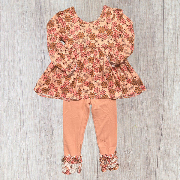 Shaela’s Floral Legging Set - Peach (RTS)