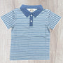 Striped Polo - Stone Blue (RTS)