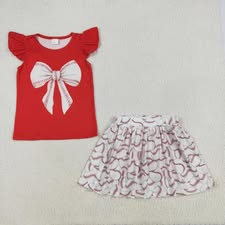 PO10 QS: Baseball Bow Girl Skort Set (ETA 3 WEEKS)