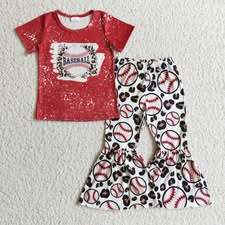PO10 QS: Red Baseball Girl Flair Pant Set (ETA 3 WEEKS)