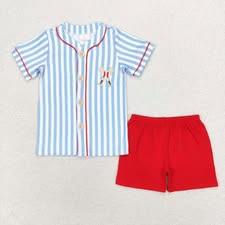 PO10 QS: Baseball Days Button Up Set (ETA 3 WEEKS)