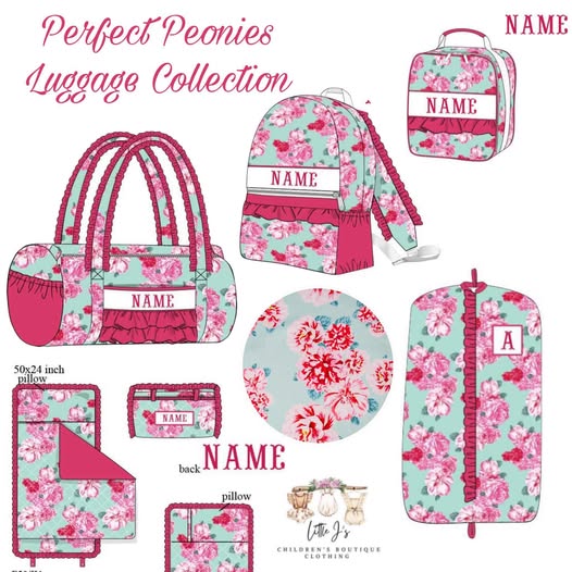 SMOCK PO15: PERFECT PEONIES LUGGAGE (ETA JULY)
