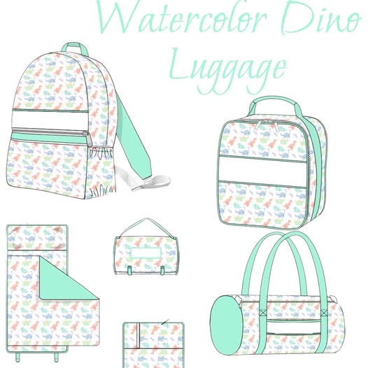 SMOCK PO15: WATERCOLOR DINOS LUGGAGE (ETA JULY)