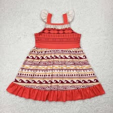 PO16 QS: CARTOON PRINCESS RUFFLES GIRL'S DRESS (ETA 3 WEEKS)