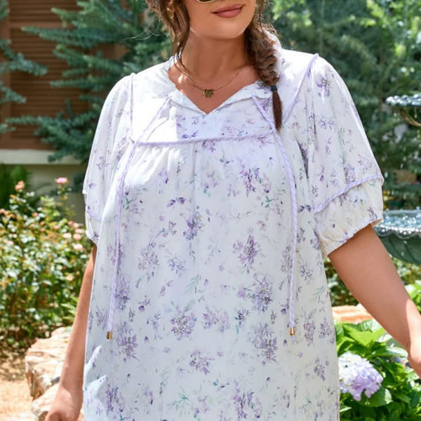 PO35: Lavender Split Neck Blouse (ETA September)