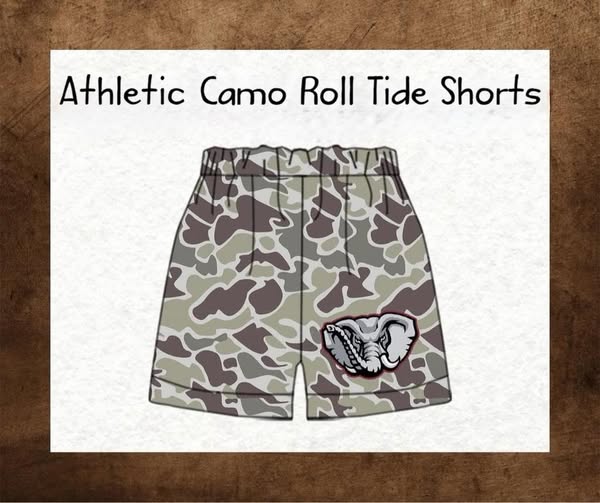 PO35: Roll Tide Athletic Camo Shorts (ETA OCTOBER)