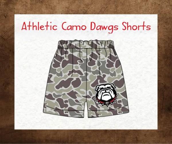 PO35: DAWGS Athletic Camo Shorts (ETA OCTOBER)