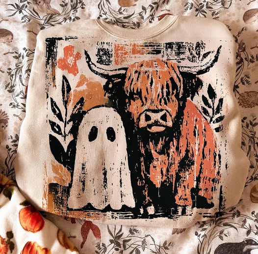 PO37: Halloween Cow Tee ADULT (ETA 3-4 wks)