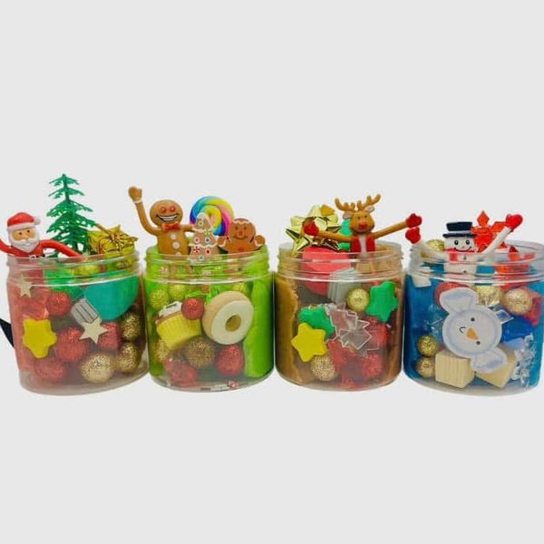 Assorted Play Dough Holiday Sensory Jar (RTS)