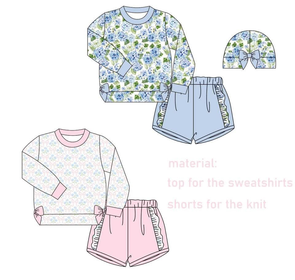 PO36: Side Bow Sweatshirt Shorts Sets (ETA January)