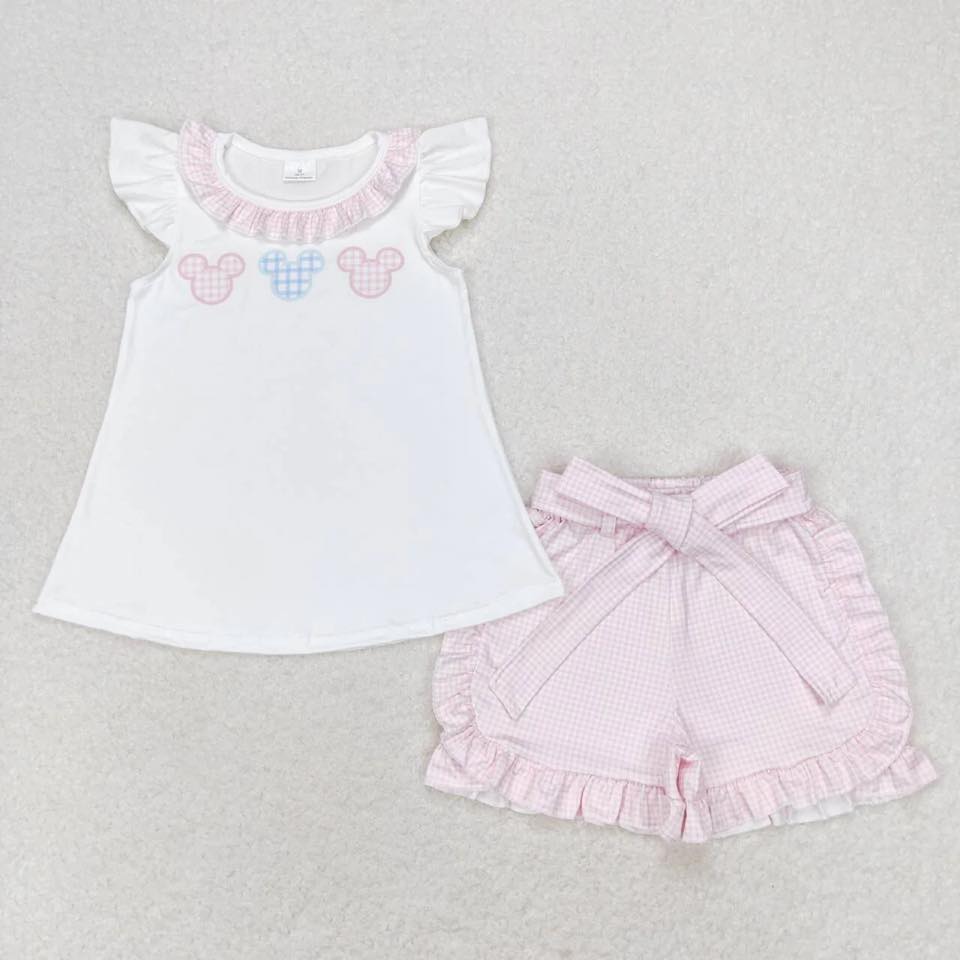 PO20 2026: B5G1 Pink Gingham Mouse Short Set (ETA 2-3 Weeks)