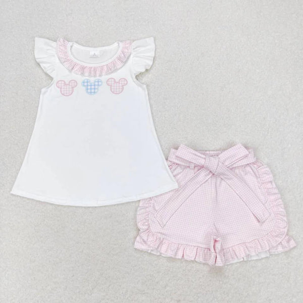 PO20 2026: B5G1 Pink Gingham Mouse Short Set (ETA 2-3 Weeks)
