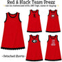 PO24 2026: Scalloped Athletic Dresses - Red & Black (ETA Sept)