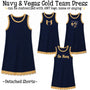 PO24 2026: Scalloped Athletic Dresses - Navy & Vegas Gold (ETA Sept)