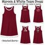PO24 2026: Scalloped Athletic Dresses - Maroon & White (ETA Sept)