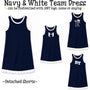 PO24 2026: Scalloped Athletic Dresses - Navy & White (ETA Sept)