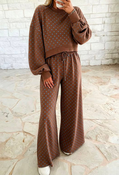 PO26 2026: Women's Brown and Blue Dotted Set (ETA AUGUST)