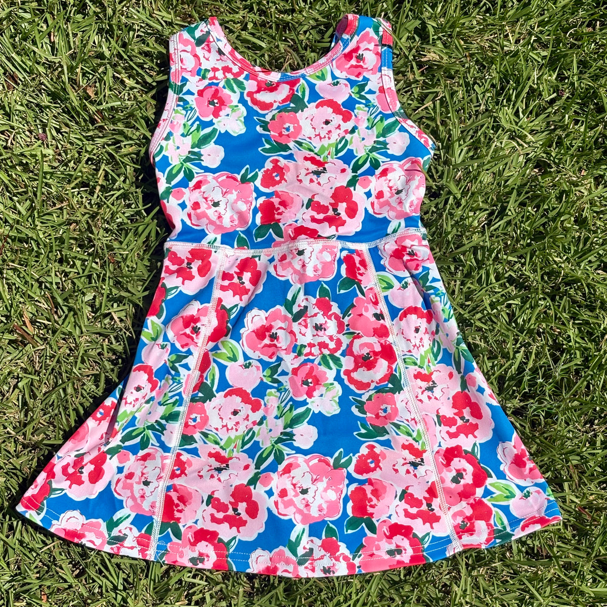 Floral Athletic Dress - Blue (RTS)