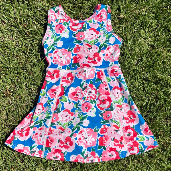 Floral Athletic Dress - Blue (RTS)